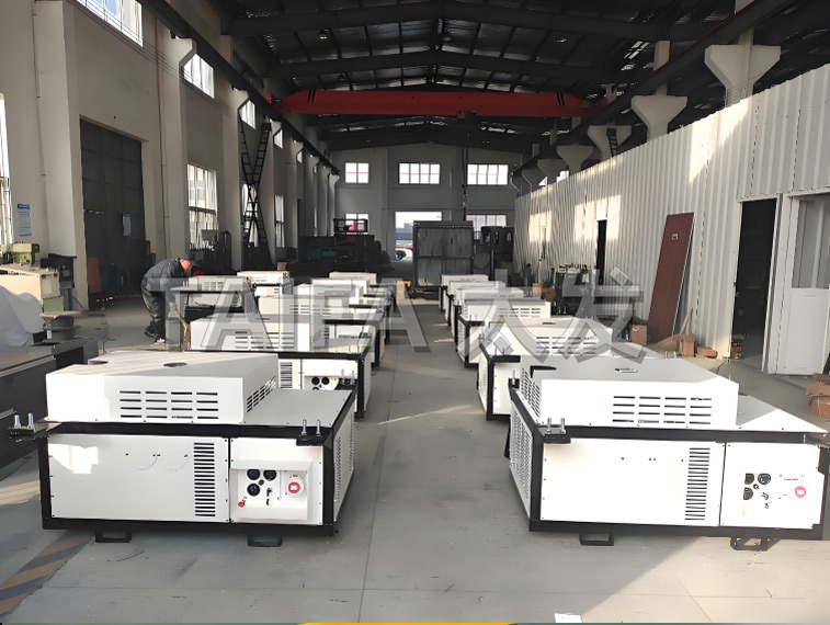 Suspended refrigerated truck generator set