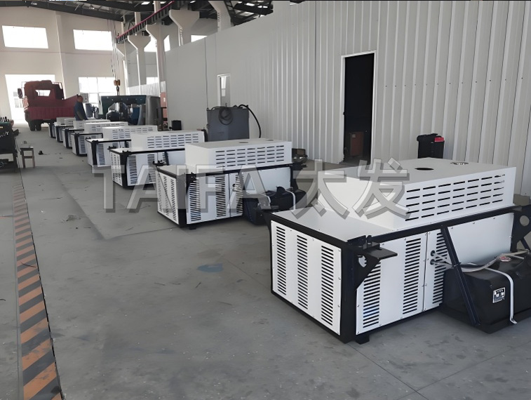 Suspended refrigerated truck generator set